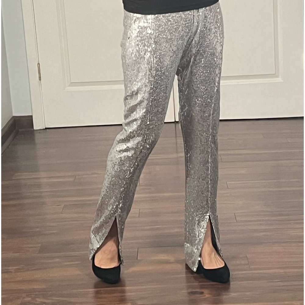Wayf silver sequins pants size S - Picture 3 of 12